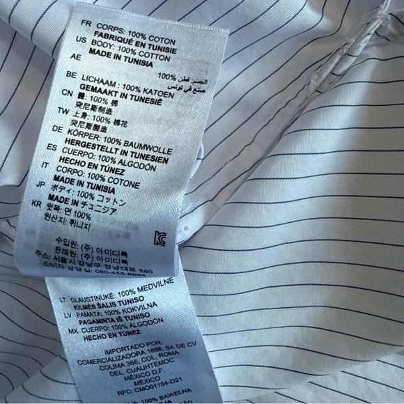 Sandro White Striped Button Down Shirt - Picture 9 of 10